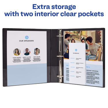 Avery Durable View 3 Ring Binder, 1 Inch Slant Rings, 1 Dark Blue Binder (17014) 1